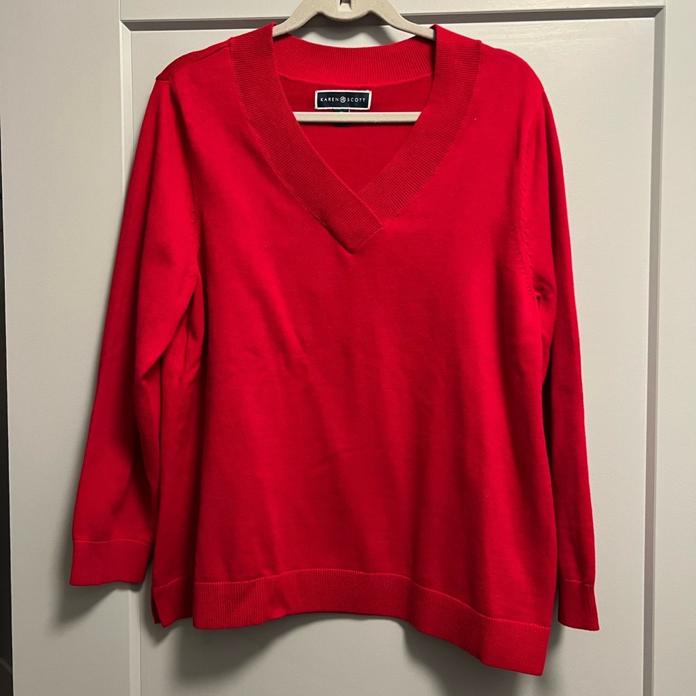Karen Scott Bold Red Knitwear